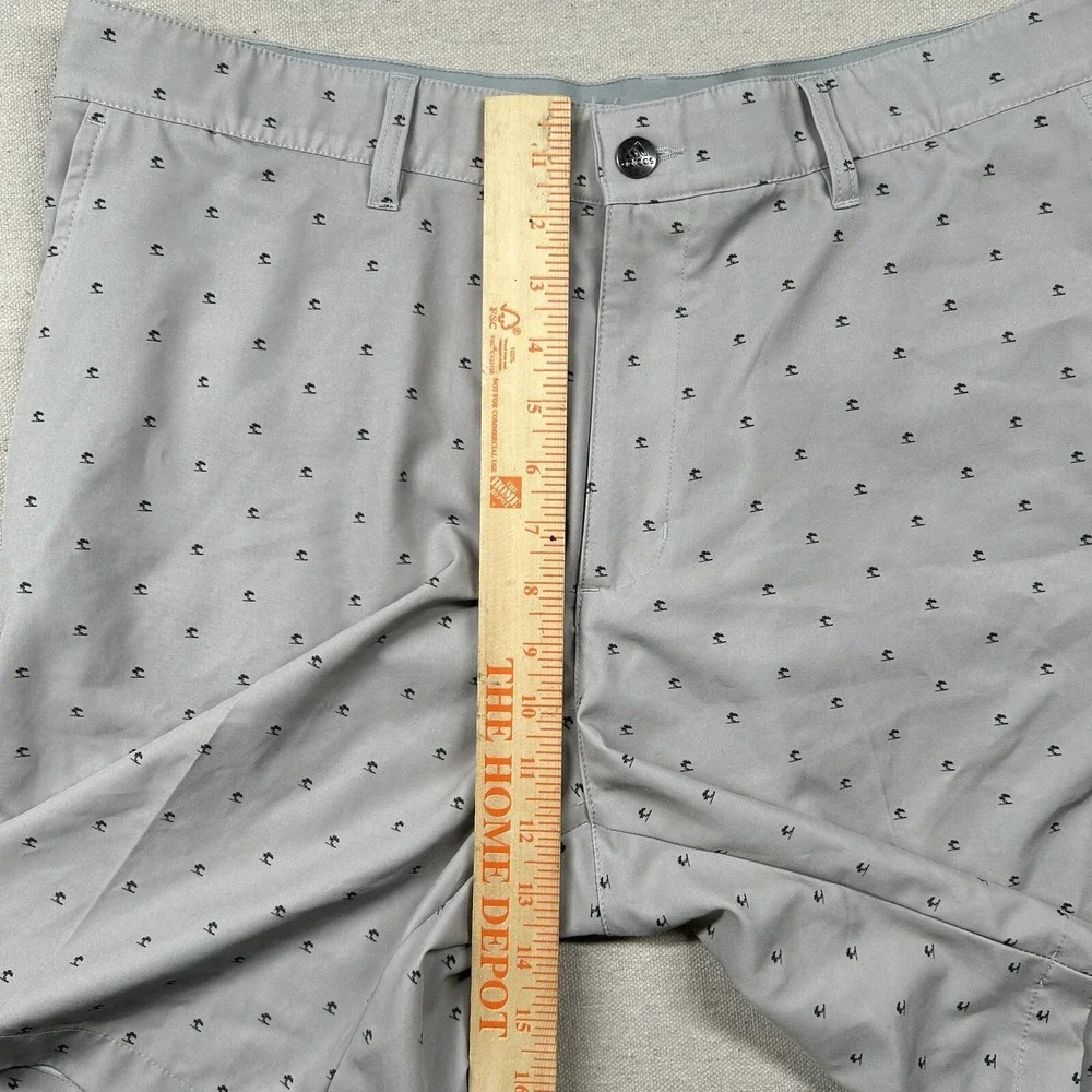 Adidas Golf Shorts Mens 38 Performance Stretch Grippy Waist All Over Print Trees